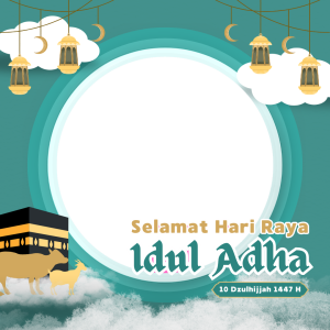 BIngkai Idul Adha 1447 H Hijau Tosca – Template Instagram Post Selamat Hari Raya Idul Adha 10 Dzulhijjah